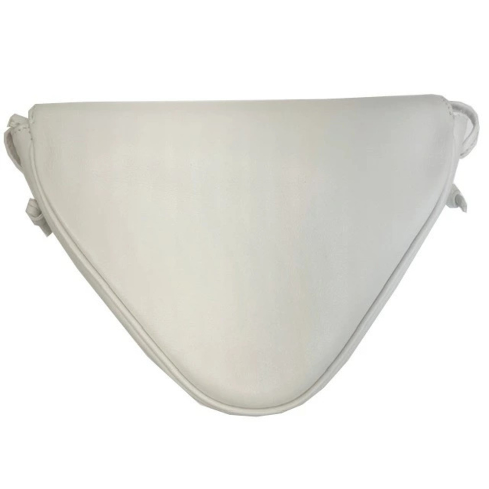 CELINE Triangle Bag Leather Shoulder Clutch White Smooth Calfskin Autumn Winter
